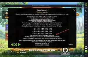 The Dog House Royal Hunt RTP 94.52% at MateSlots — game rules screen