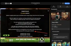 The Dog House Megaways RTP 94.55% at Mr Punter — game rules screen